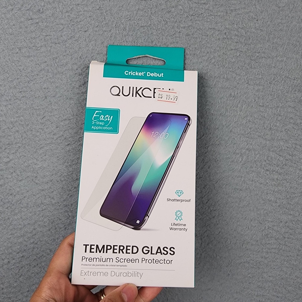 Quikcell Tempered Glass Screen Protector Cricket Debut Clear Shatterproof New